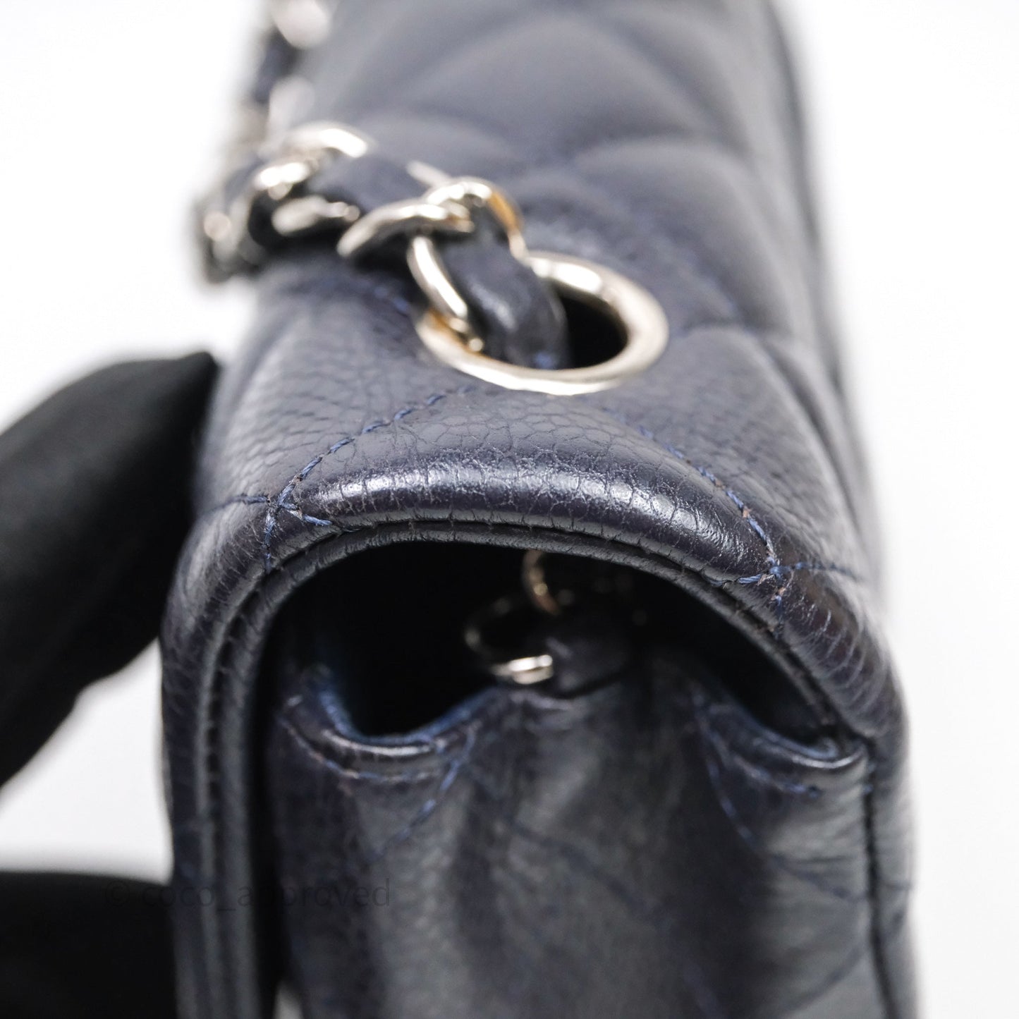 Chanel Mini Rectangular Quilted Dark Navy Caviar Silver Hardware