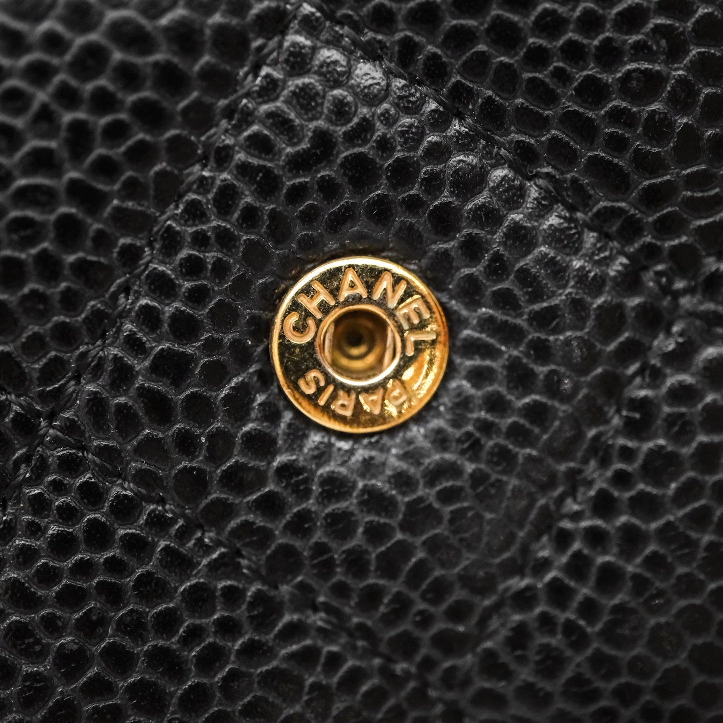 Chanel Quilted WOC Black Caviar Gold Hardware