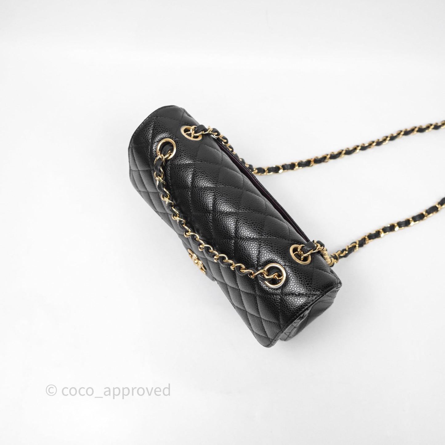 Chanel Small Classic Flap Quilted Black Caviar Gold Hardware