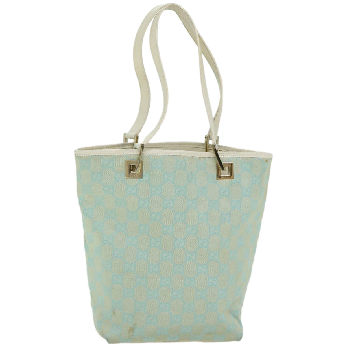 GUCCI GG Canvas Hand Bag Light Blue White  66303