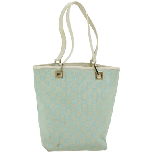 GUCCI GG Canvas Hand Bag Light Blue White  66303