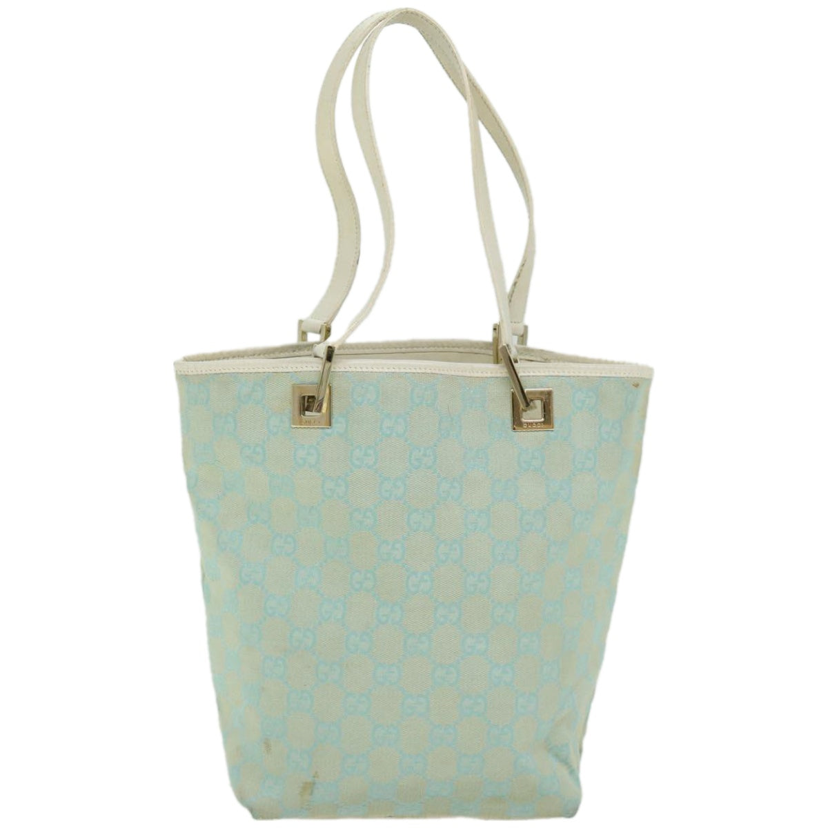 GUCCI GG Canvas Hand Bag Light Blue White  66303