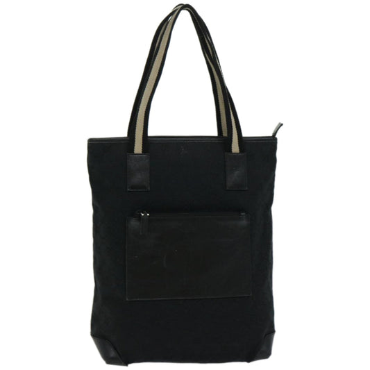 GUCCI GG Canvas Sherry Line Tote Bag Black Beige  66304