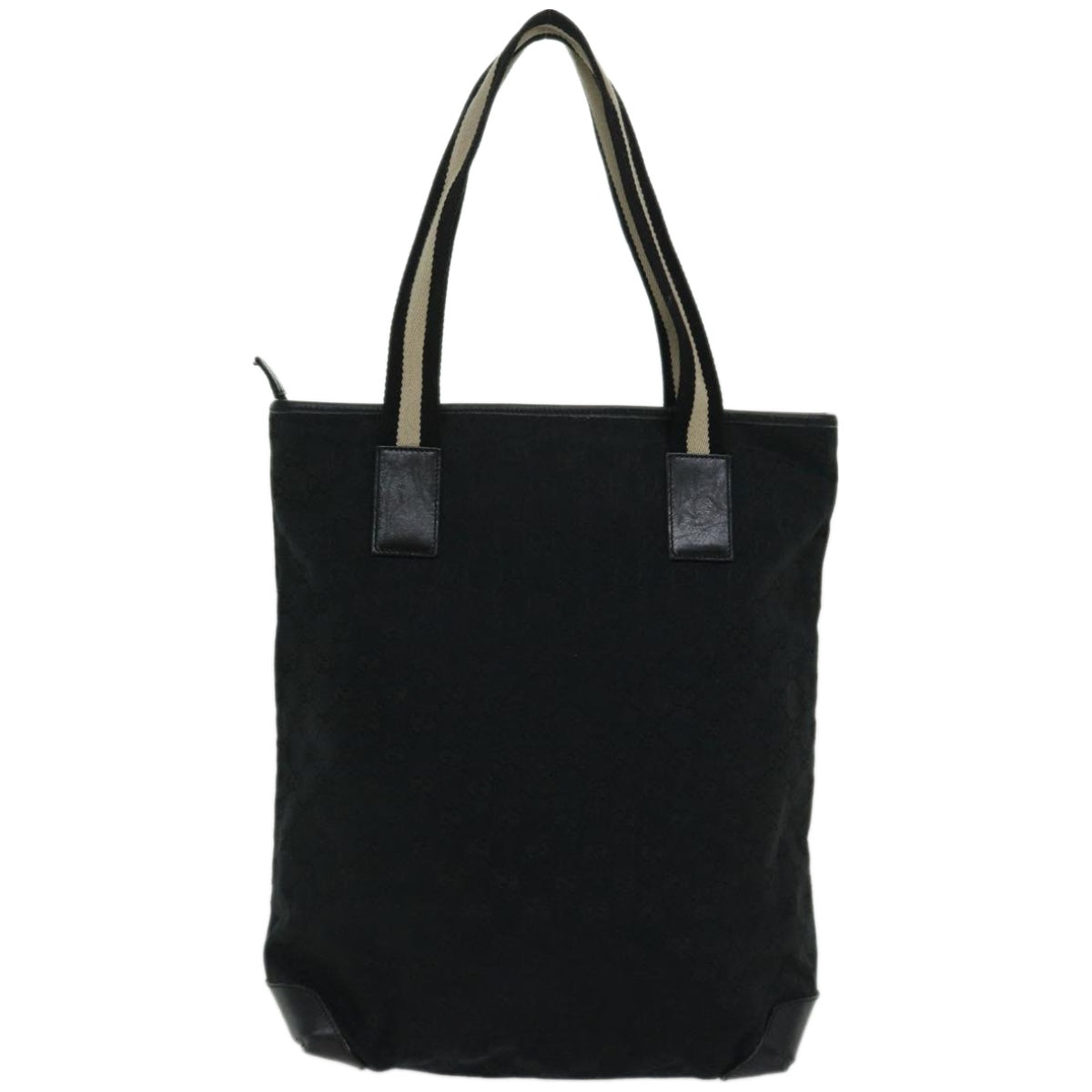 GUCCI GG Canvas Sherry Line Tote Bag Black Beige  66304