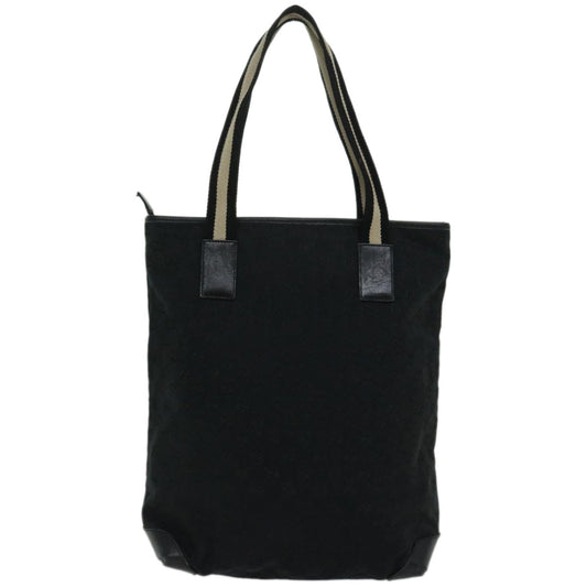GUCCI GG Canvas Sherry Line Tote Bag Black Beige  66304