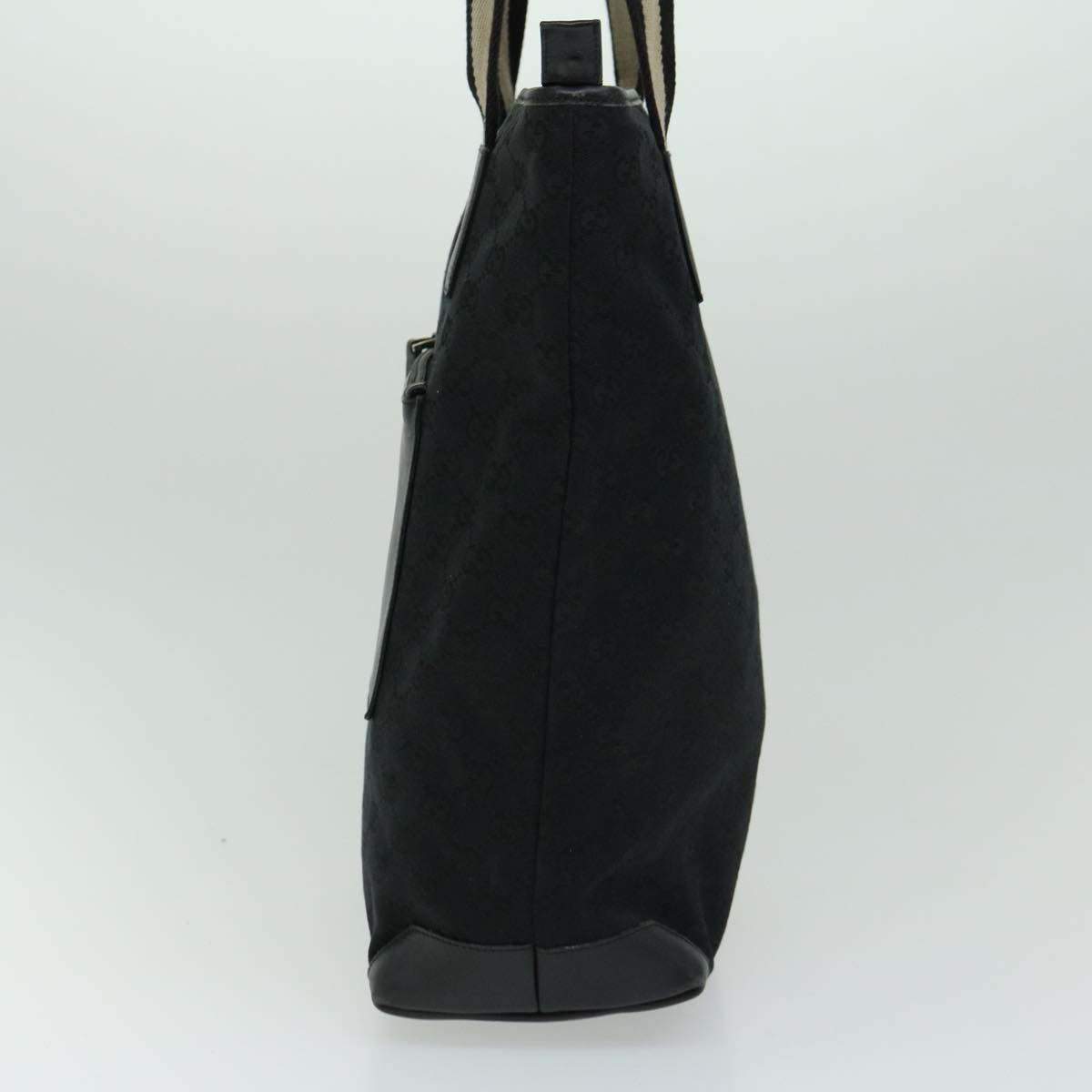 GUCCI GG Canvas Sherry Line Tote Bag Black Beige  66304