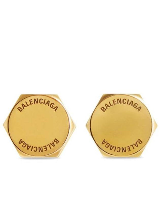Luxury Balenciaga Garage Screw Earrings Gold