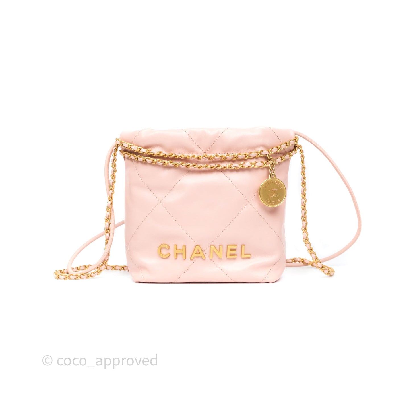 Chanel 22 Mini Bag Light Pink Shiny Crumpled Calfskin