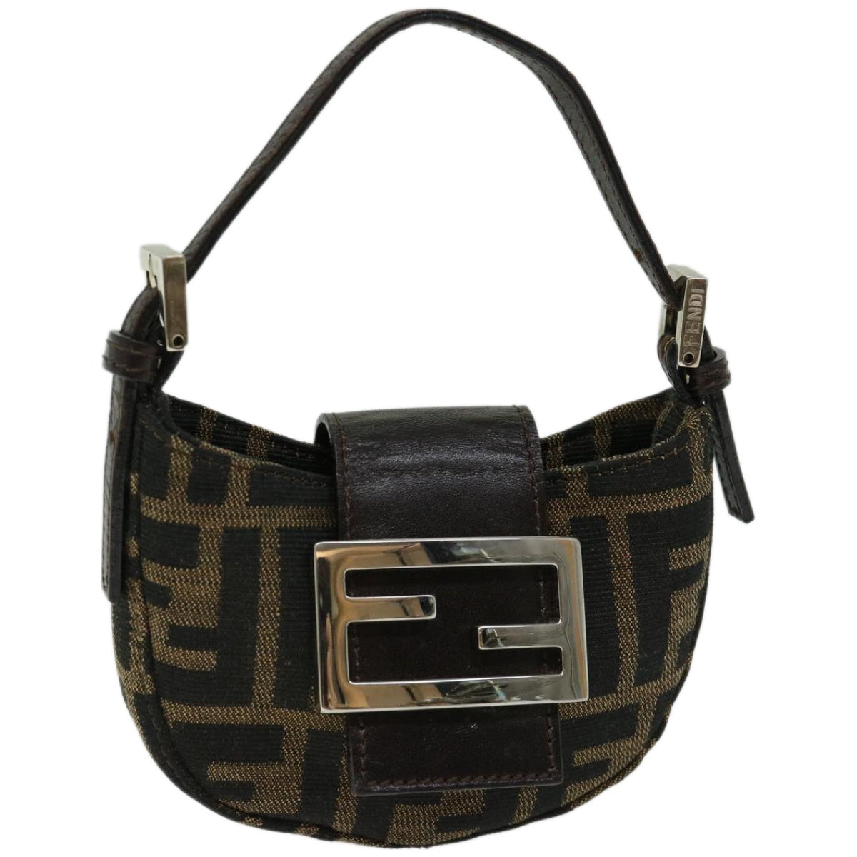 Luxury FendiZucca Canvas Mini Mamma Baguette Hand Bag Brown66352A