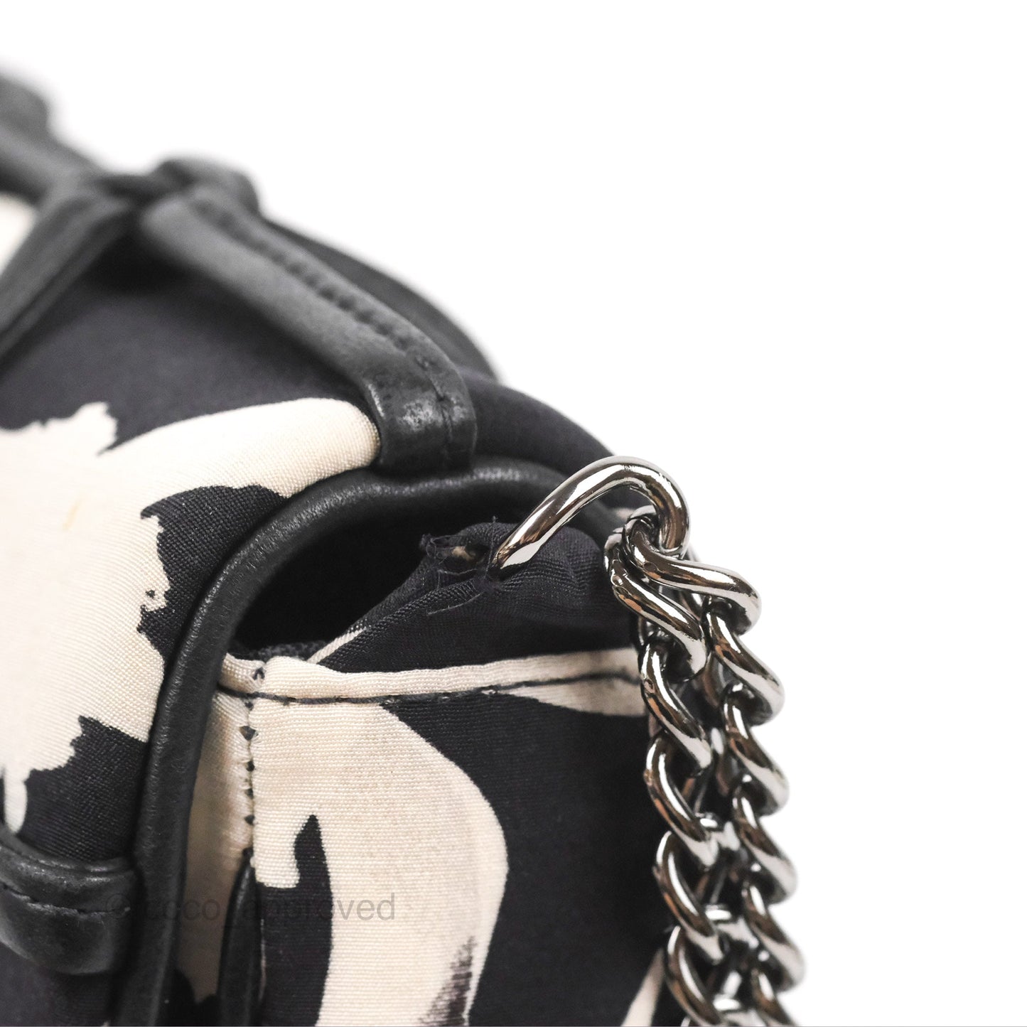 Chanel Timeless Tahiti Canvas Bag Navy Leather