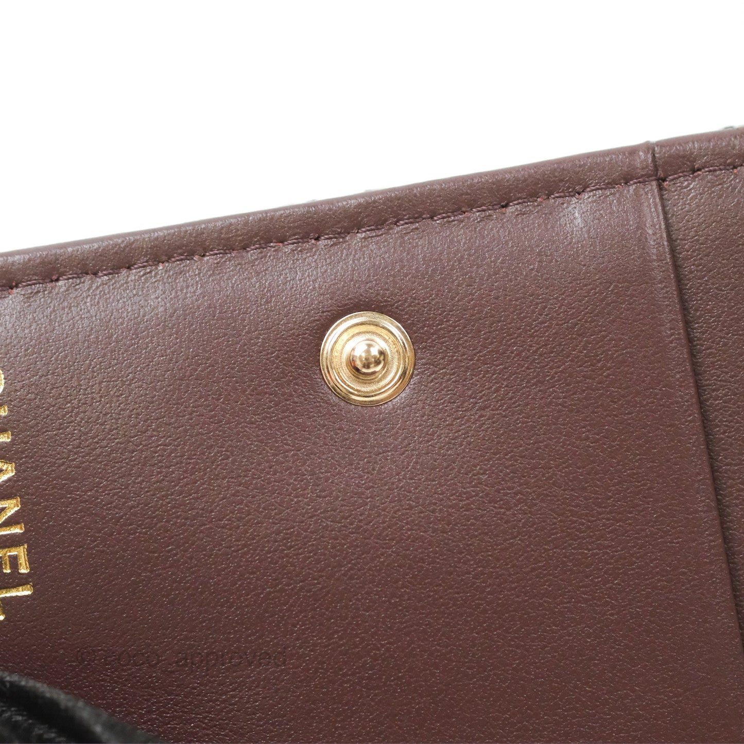 Chanel Compact Wallet Black Caviar Gold Hardware 23A