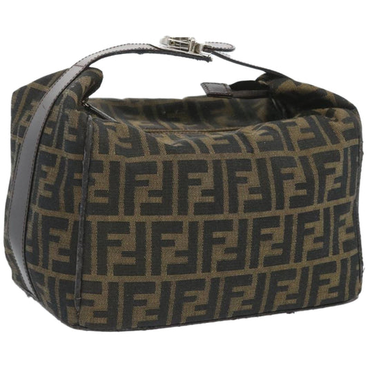 Luxury FendiZucca Canvas Vanity Hand Bag Black Brown66392