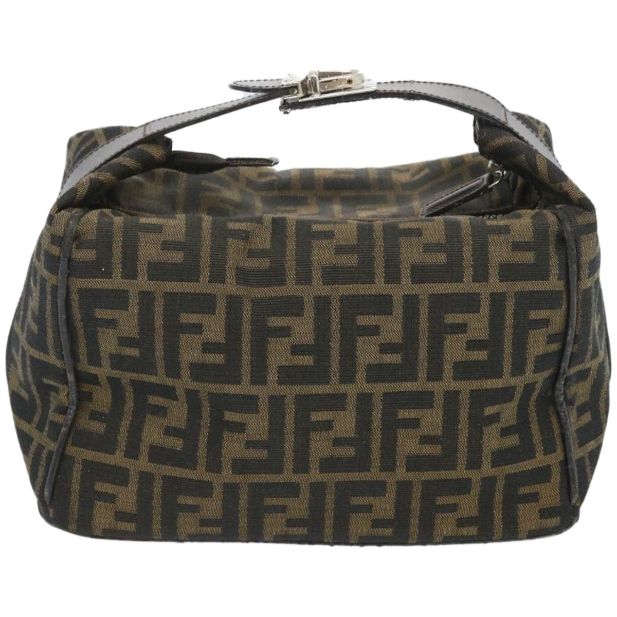 Luxury FendiZucca Canvas Vanity Hand Bag Black Brown66392