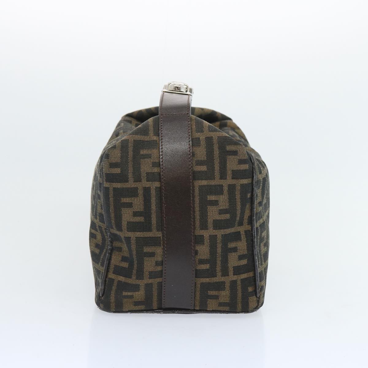 Luxury FendiZucca Canvas Vanity Hand Bag Black Brown66392