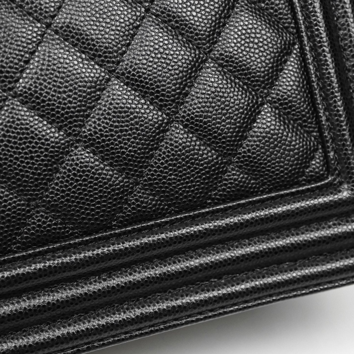 Chanel Medium Boy Quilted Black Caviar Ruthenium Hardware