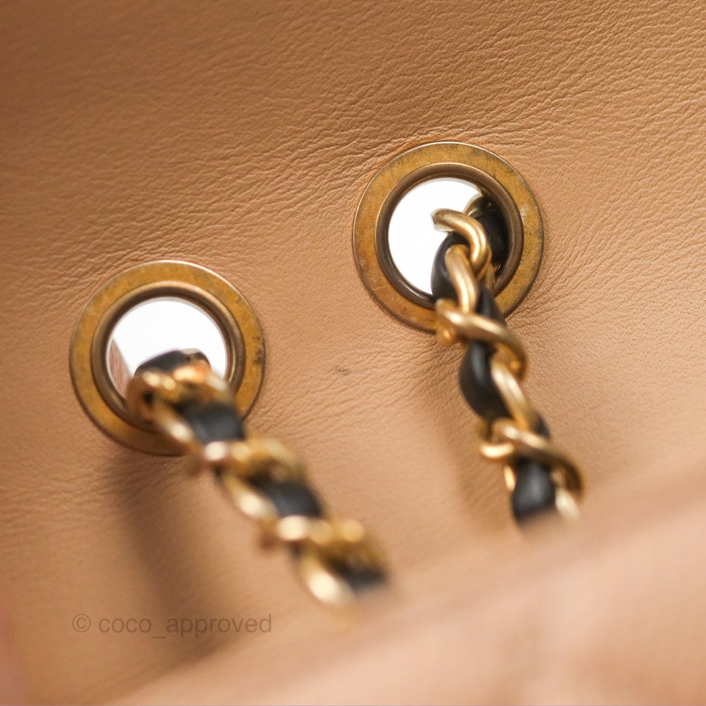 Chanel Quilted Small CC Filigree Flap Beige Black Caviar