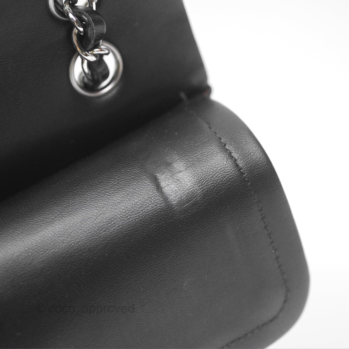 Chanel M/L Medium Classic Flap Quilted Black Lambskin Silver Hardware