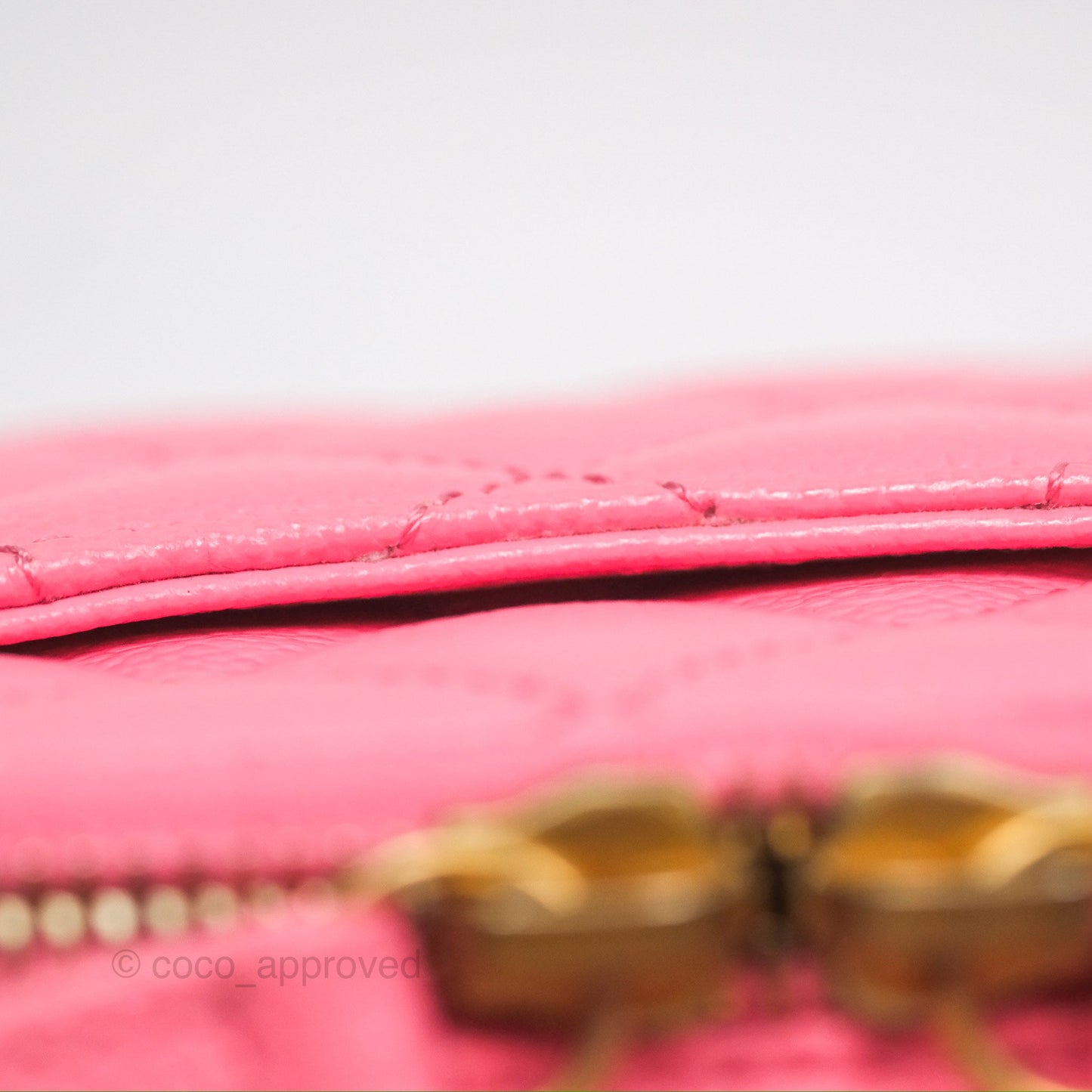 Chanel Caviar Quilted Pick Me Up Small Vanity Case Hot Pink