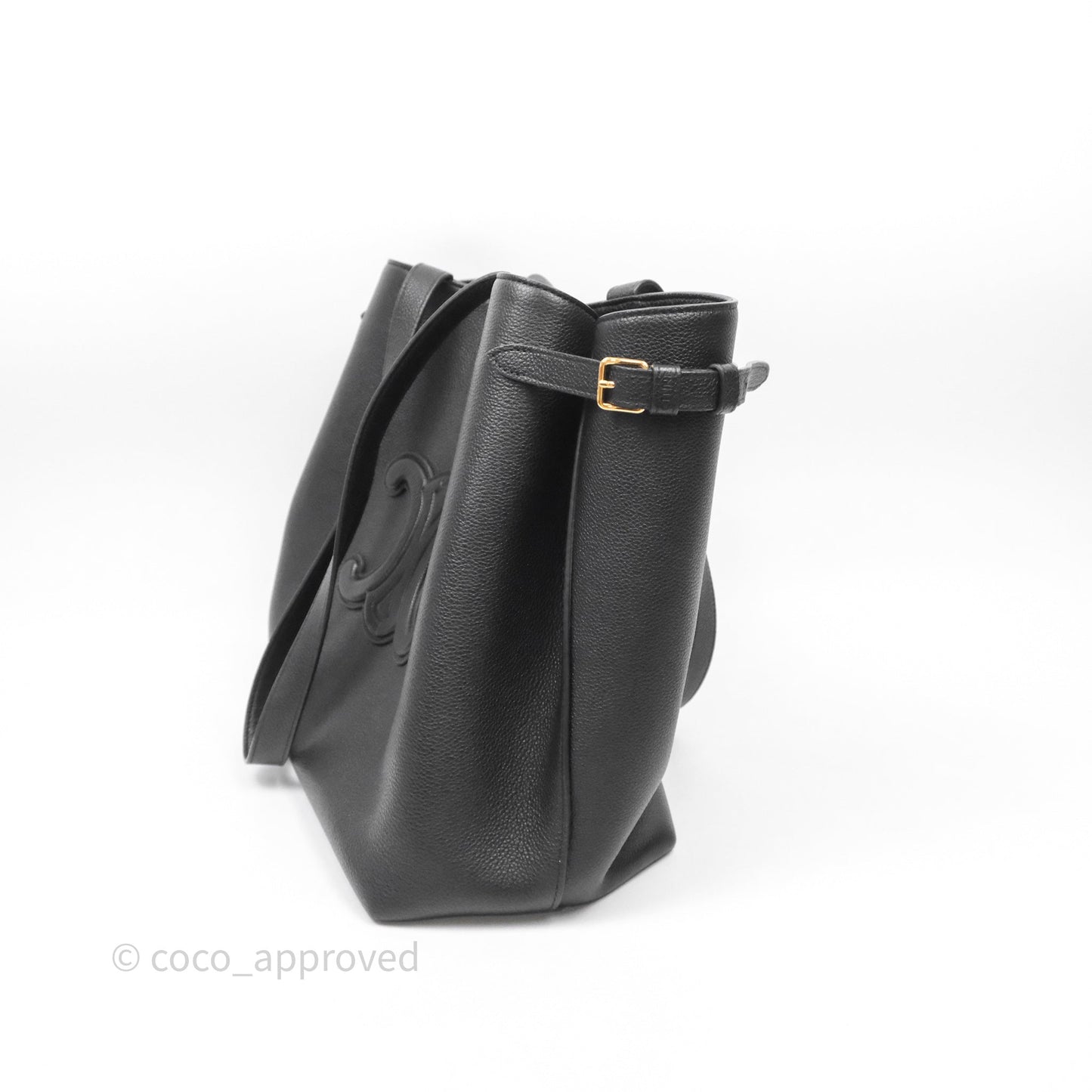 Celine Medium Cabas Anaïs Cuir Triomphe in Grained Calfskin Black