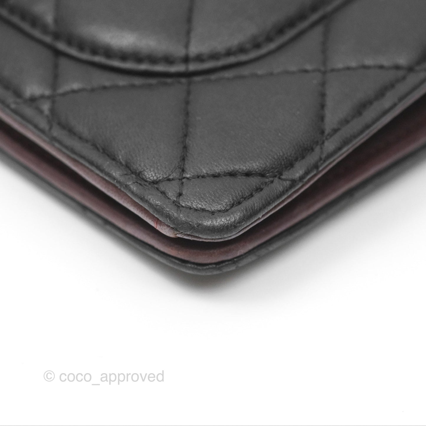 Chanel Classic Quilted Long Wallet Black Lambskin Silver Hardware