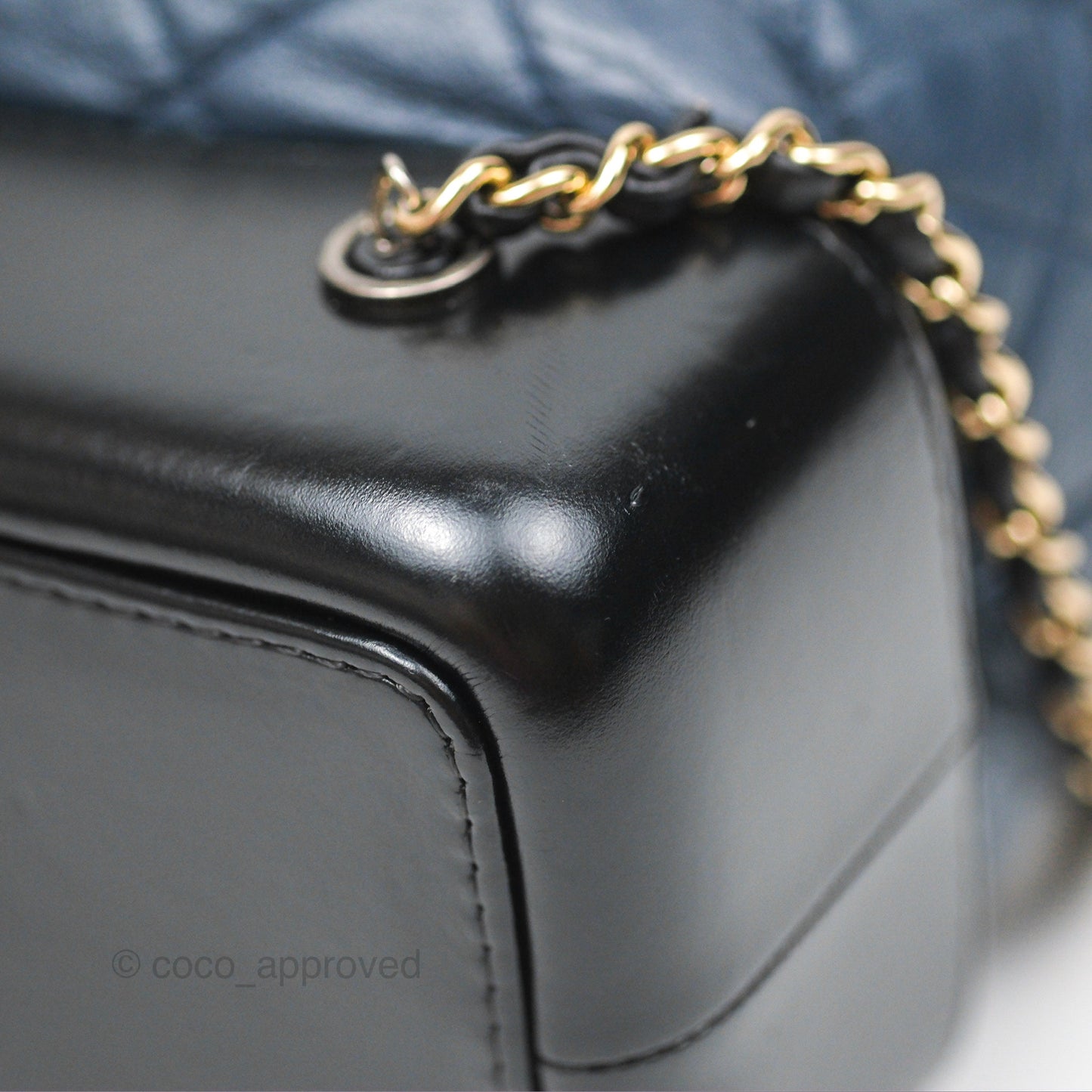Chanel Small Gabrielle Backpack Navy Black Aged Calfskin