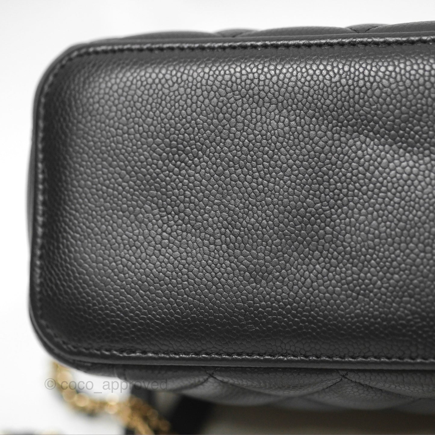 Chanel Vanity Rectangular with CC Chain Black Caviar Gold Hardware
