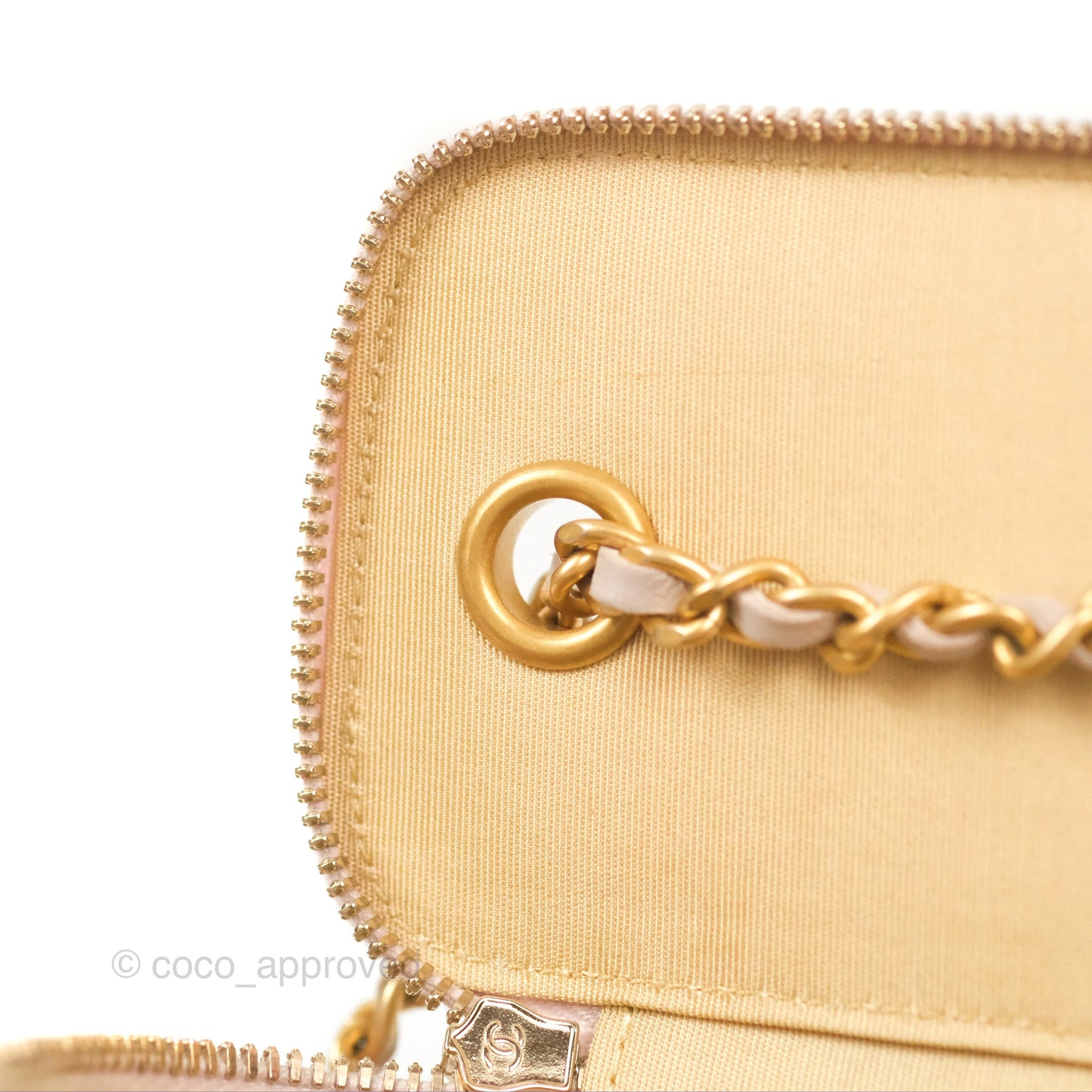 Chanel Classic Pearl Crush Mini Vanity With Chain Lilac Pink Lambskin Aged Gold Hardware