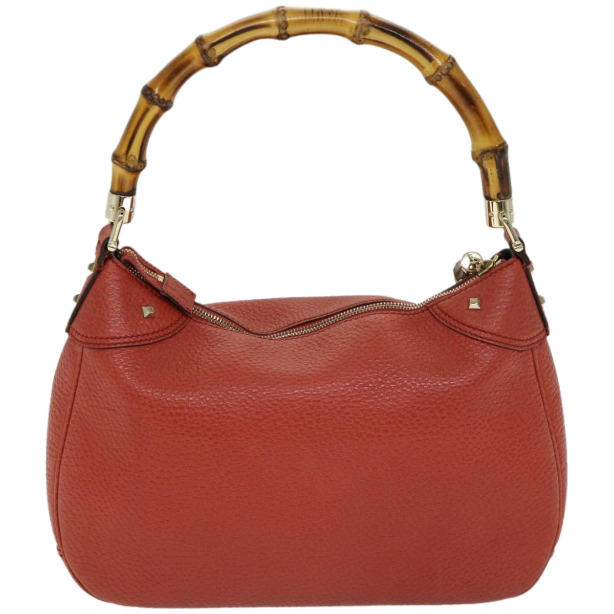 GUCCI Bamboo Shoulder Bag Leather Orange 137383  66492