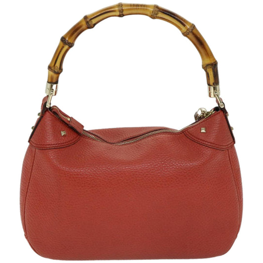 GUCCI Bamboo Shoulder Bag Leather Orange 137383  66492