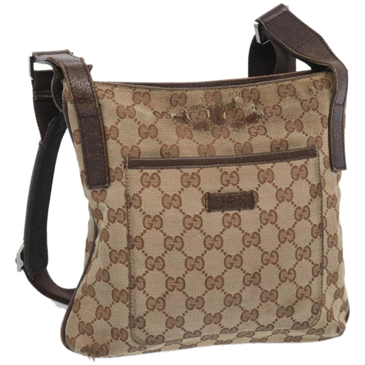 GUCCI GG Canvas Shoulder Bag Beige 122798  66497