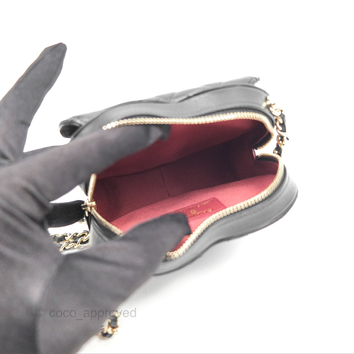 Chanel Small Heart Bag Black Lambskin Gold Hardware 22S