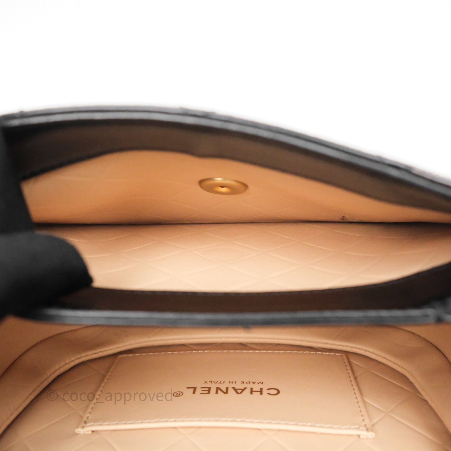 Chanel Mini Moon Messenger Bag Black Calfskin Aged Gold Hardware