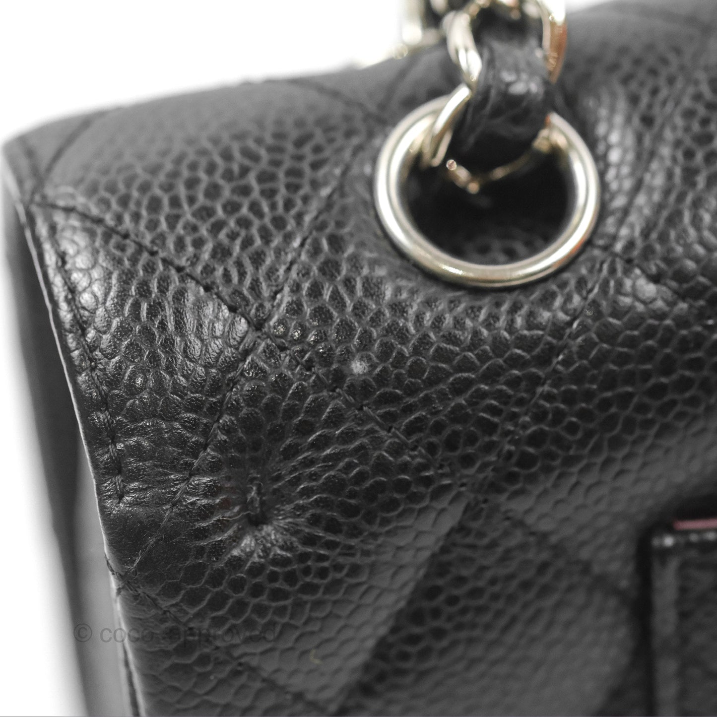 Chanel Classic M/L Medium Flap Quilted Black Caviar Silver Hardware
