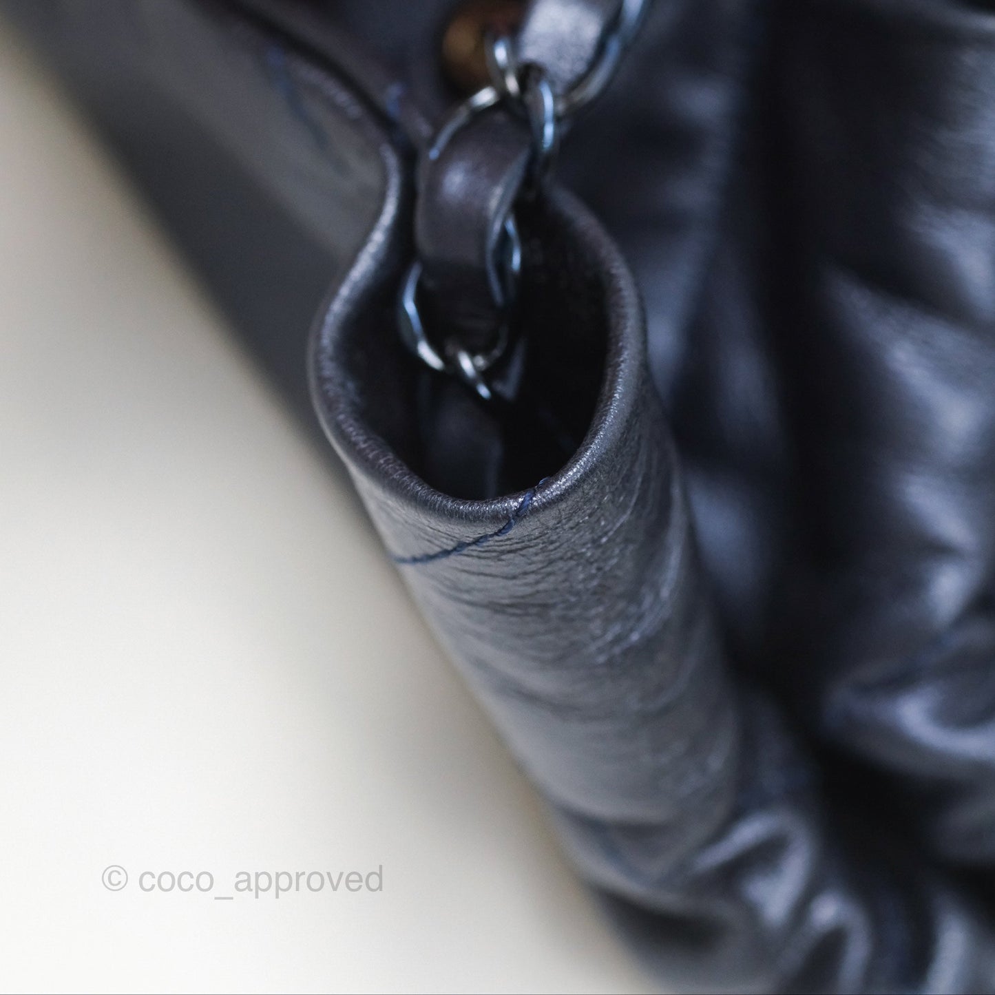 Chanel 22 Small Metallic Midnight Blue Aged Calfskin Midnight Blue/Silver Hardware