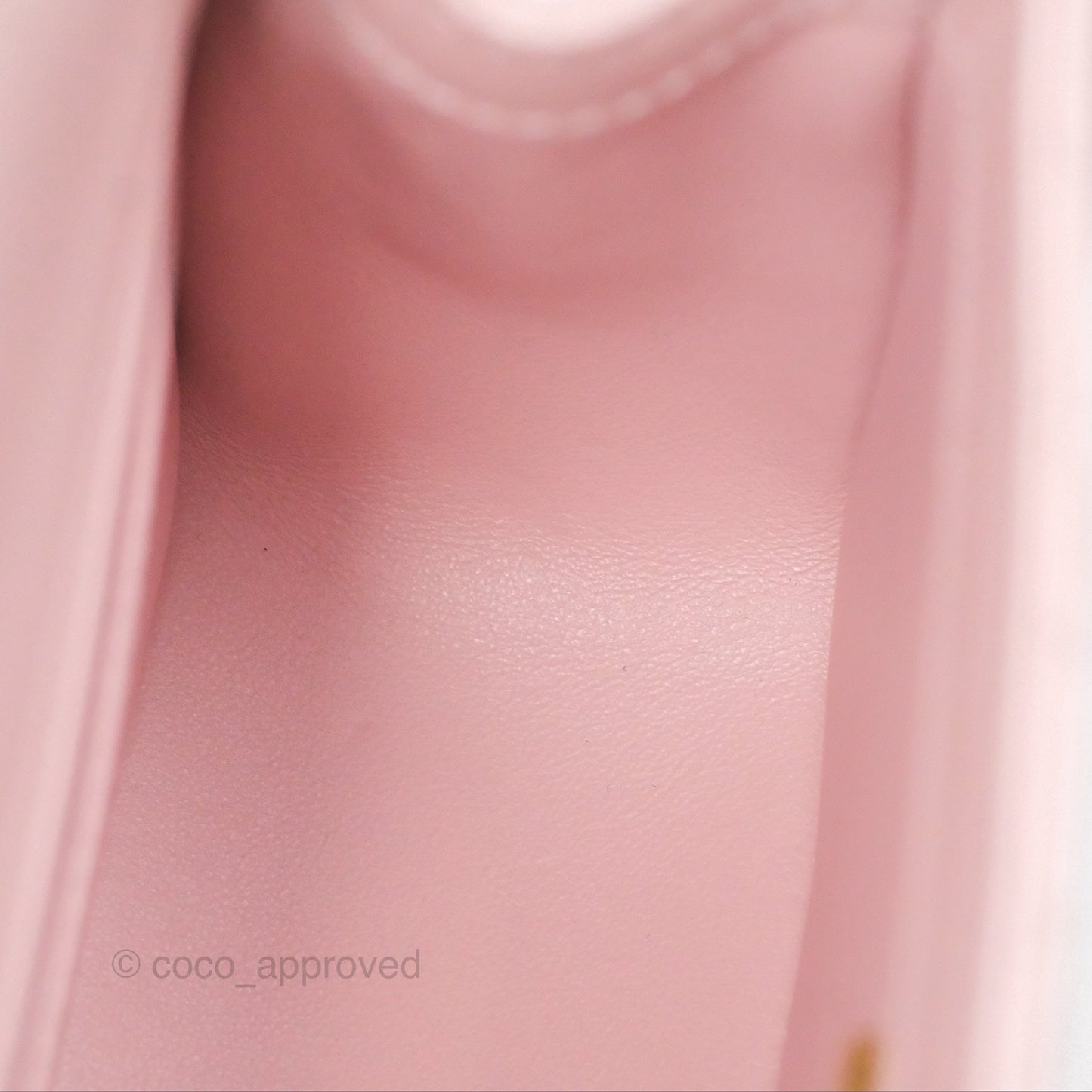 Chanel Pearl Crush Mini Square Quilted Light Pink Lambskin Aged Gold Hardware