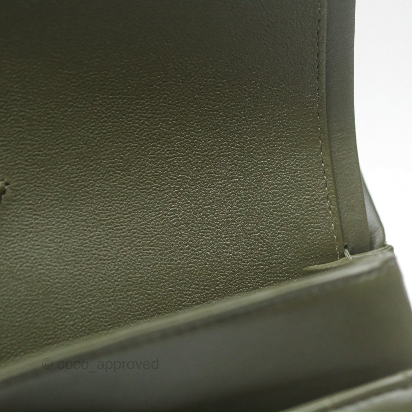 Chanel Classic M/L Medium Flap Quilted Lambskin Army Green Gold Hardware
