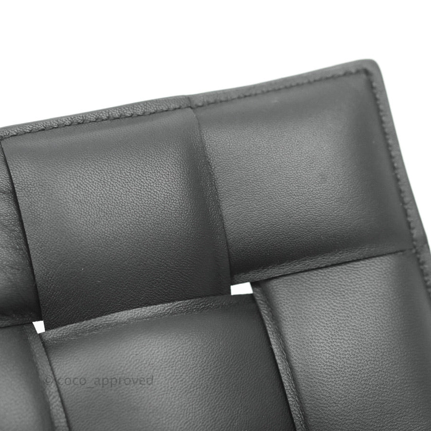 Bottega Veneta Padded Cassette Shoulder Bag Intrecciato Black Lambskin Gold Hardware