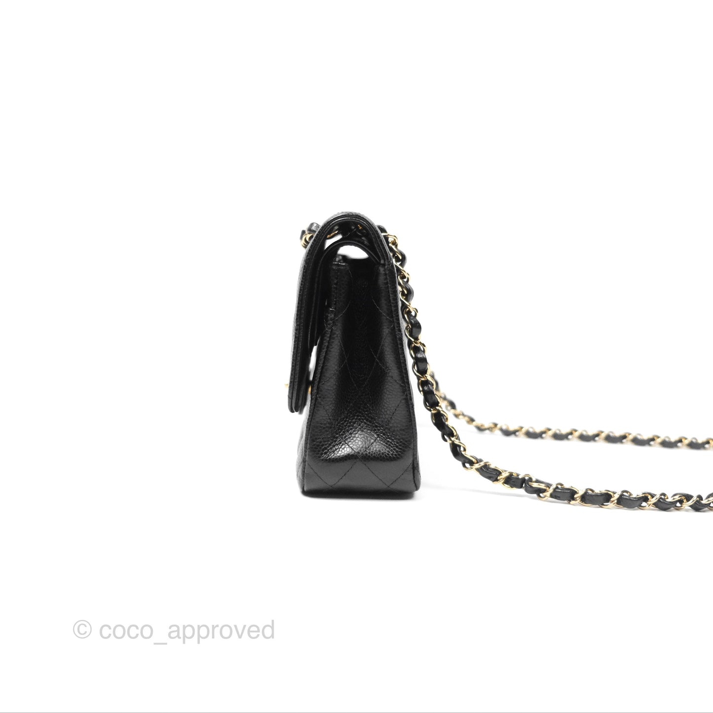 Chanel Classic M/L Medium Flap Quilted Black Caviar Gold Hardware