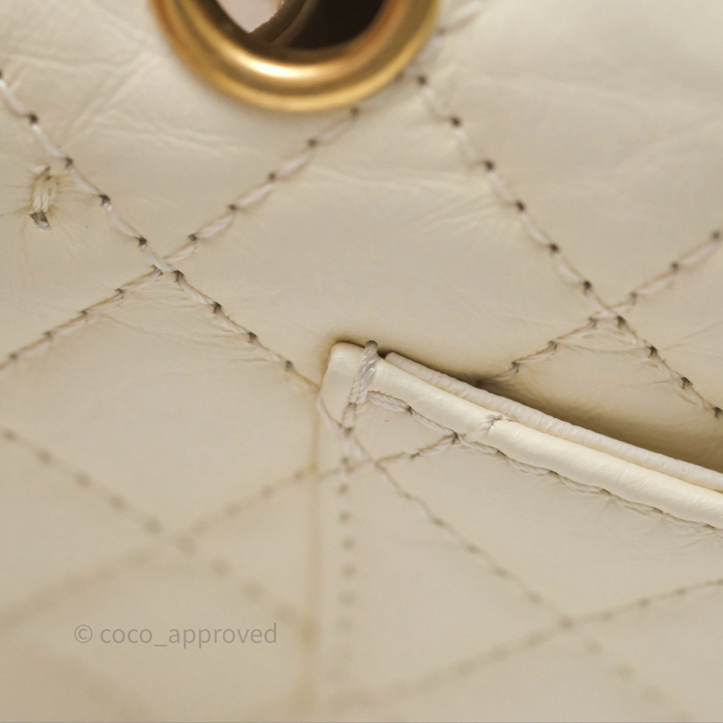 Chanel Mini Reissue 224 White Ivory Aged Calfskin Aged Gold Hardware