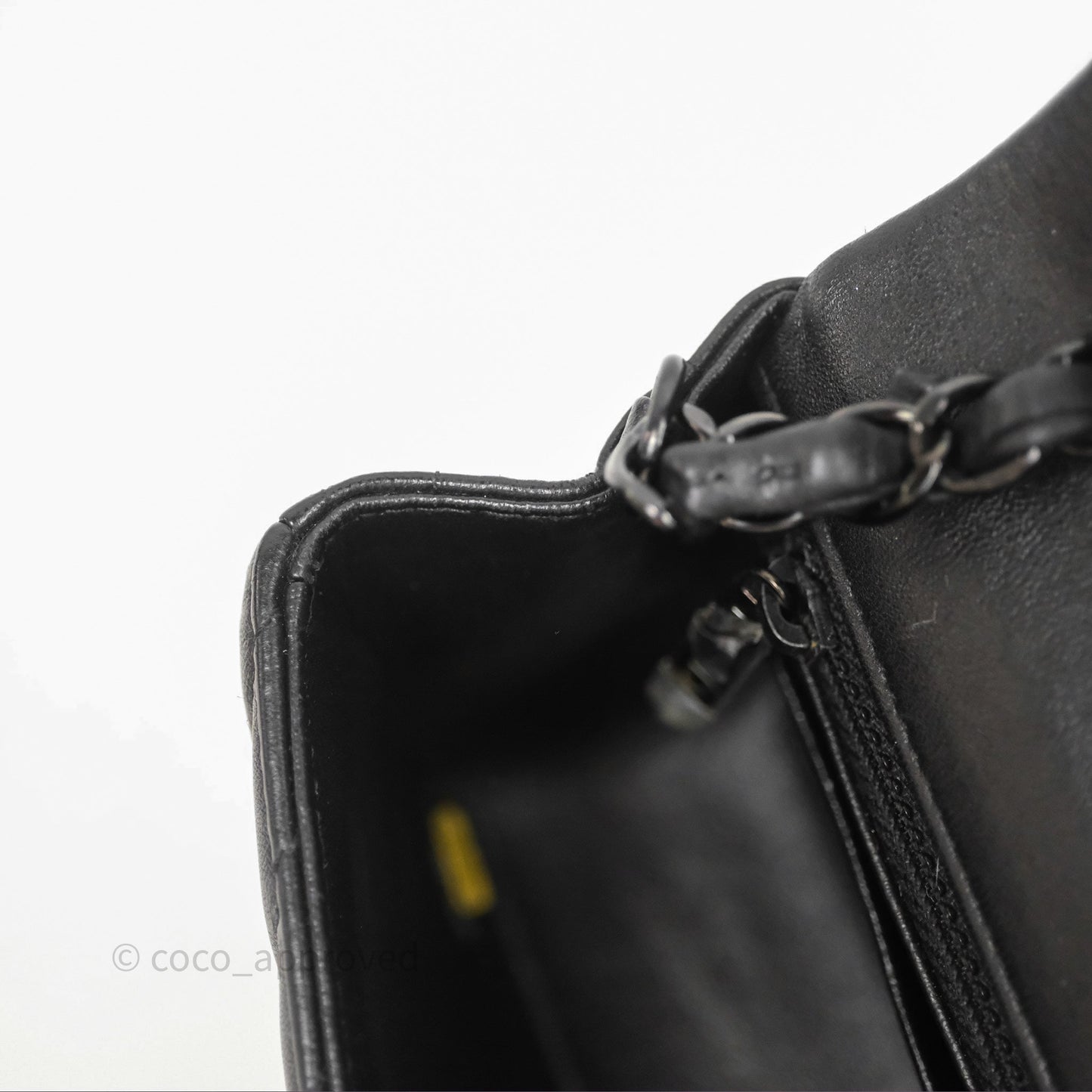 Chanel Quilted Mini Rectangular Chevron Black Lambskin So Black Hardware