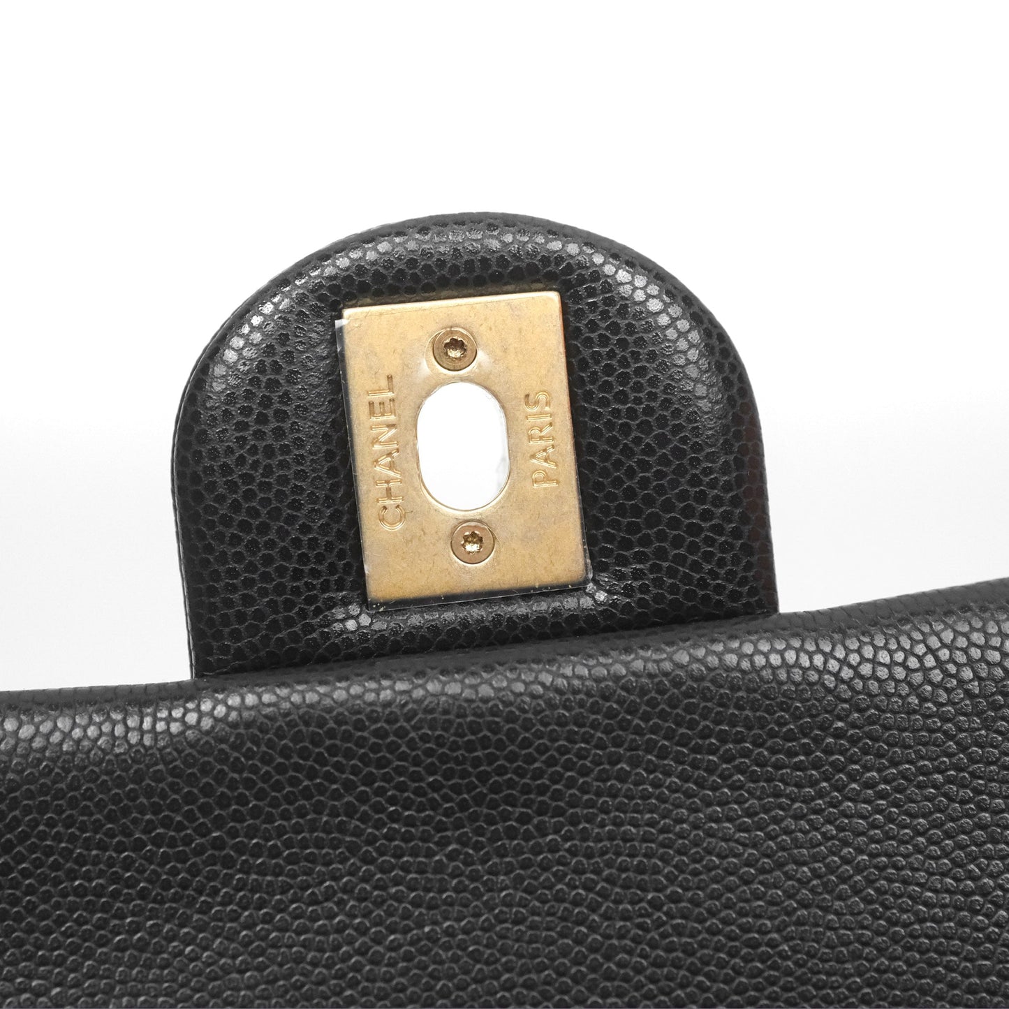 Chanel Mini Flap with Coin Charm Black Caviar Aged Gold Hardware 22A