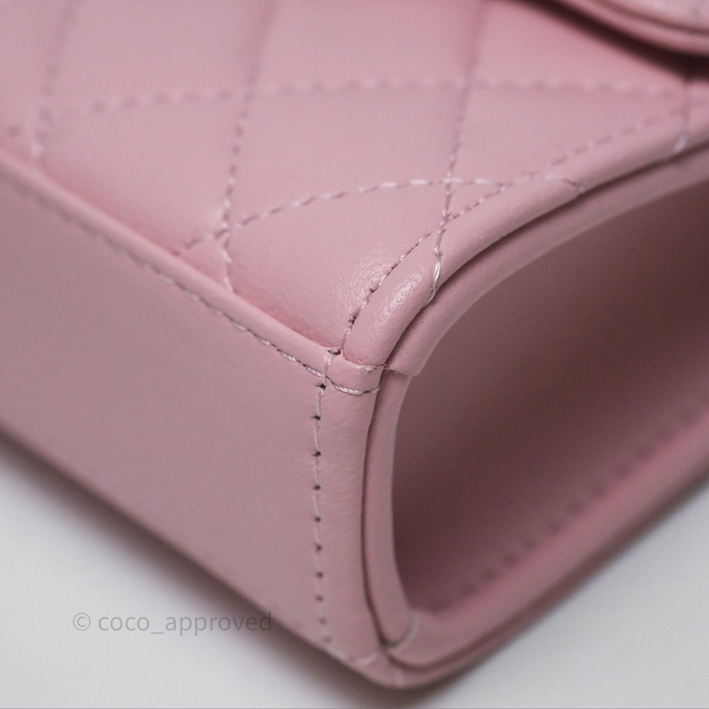 Chanel Mini Enamel Handle Clutch on Chain Pink Lambskin Gold Hardware 22B
