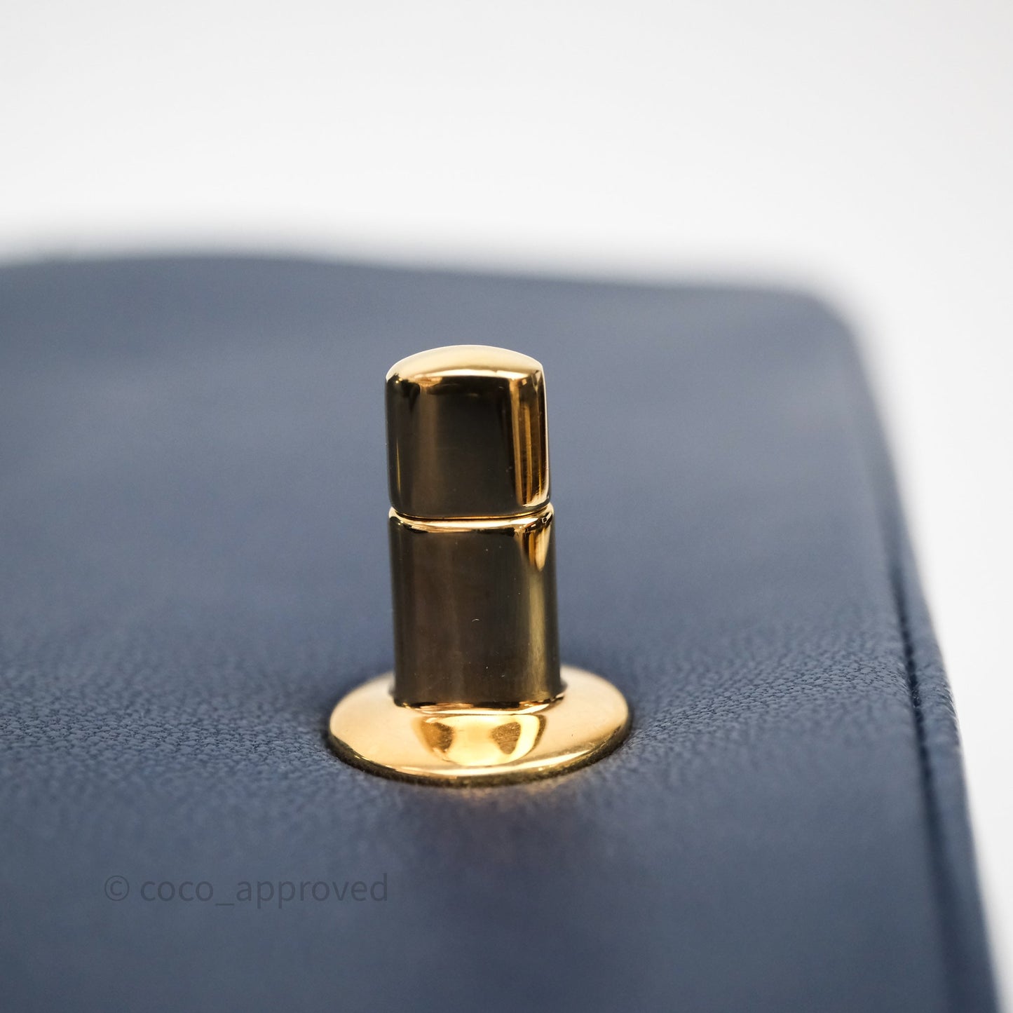 Chanel Mademoiselle Vintage Flap Bag Navy Sheepskin Gold Hardware