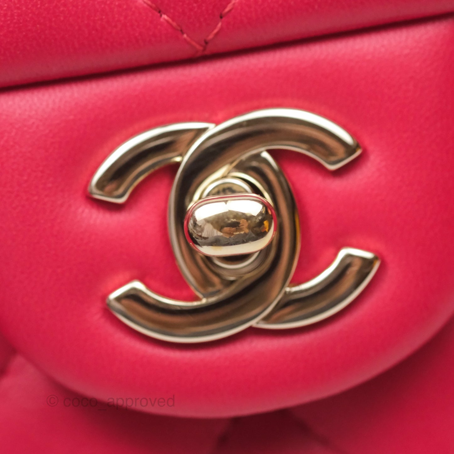 Chanel Quilted Mini Rectangular Flap Berry Red Lambskin Gold Hardware