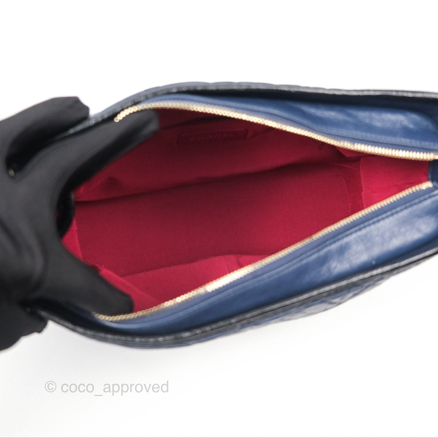 Chanel Large Gabrielle Hobo Navy Black Aged Calfskin Mixed Hardware