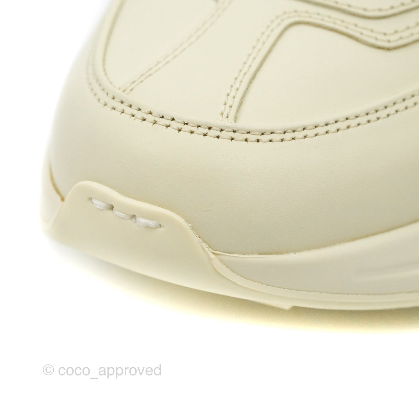 Gucci Ivory Toddler Rhyton KAI Bear Logo Leather Sneaker