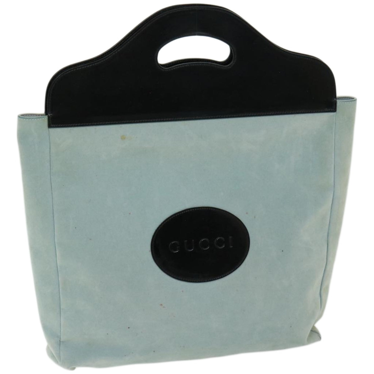 GUCCI Hand Bag Suede Light Blue  66605
