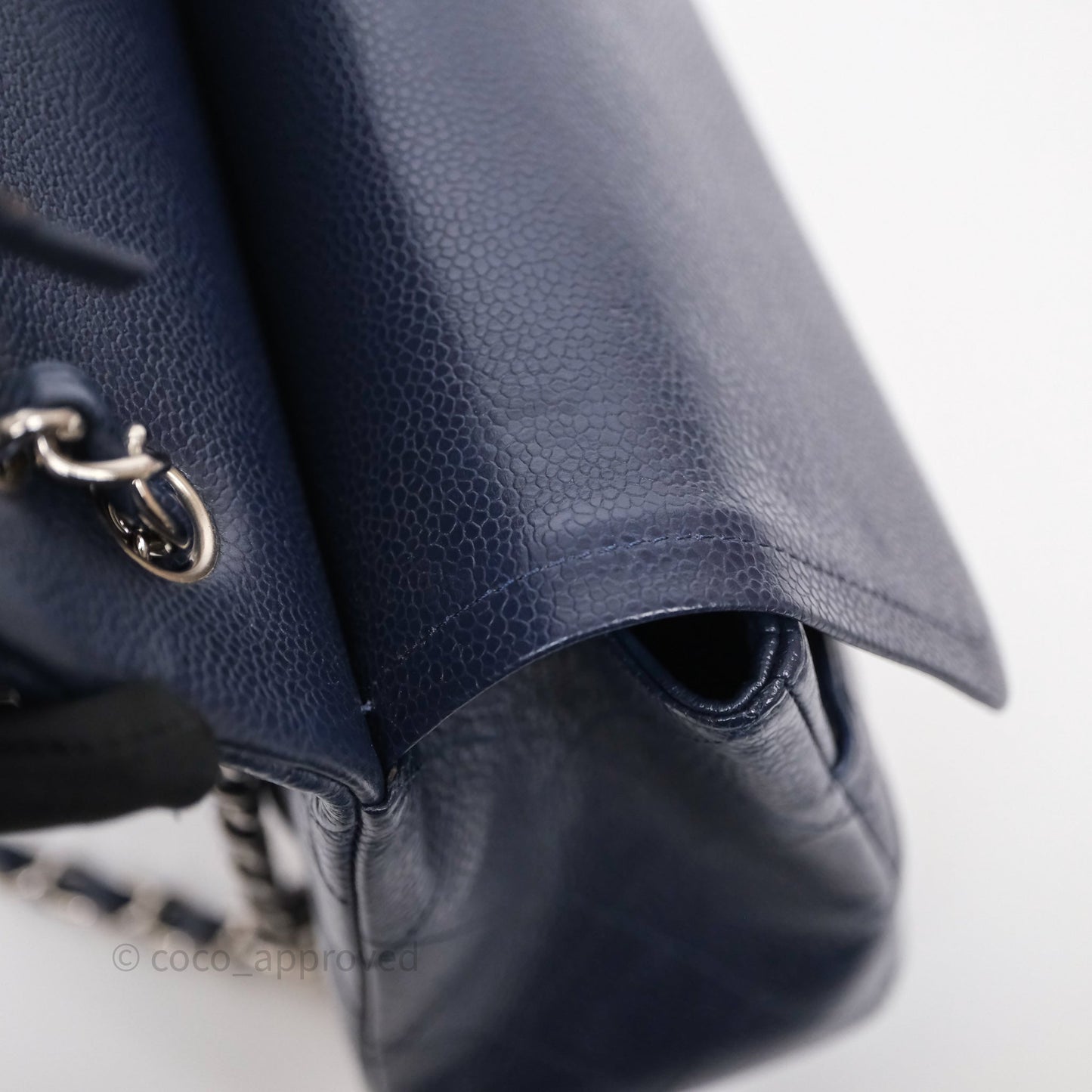 Chanel Jumbo Double Flap Navy Caviar Silver Hardware⁣⁣