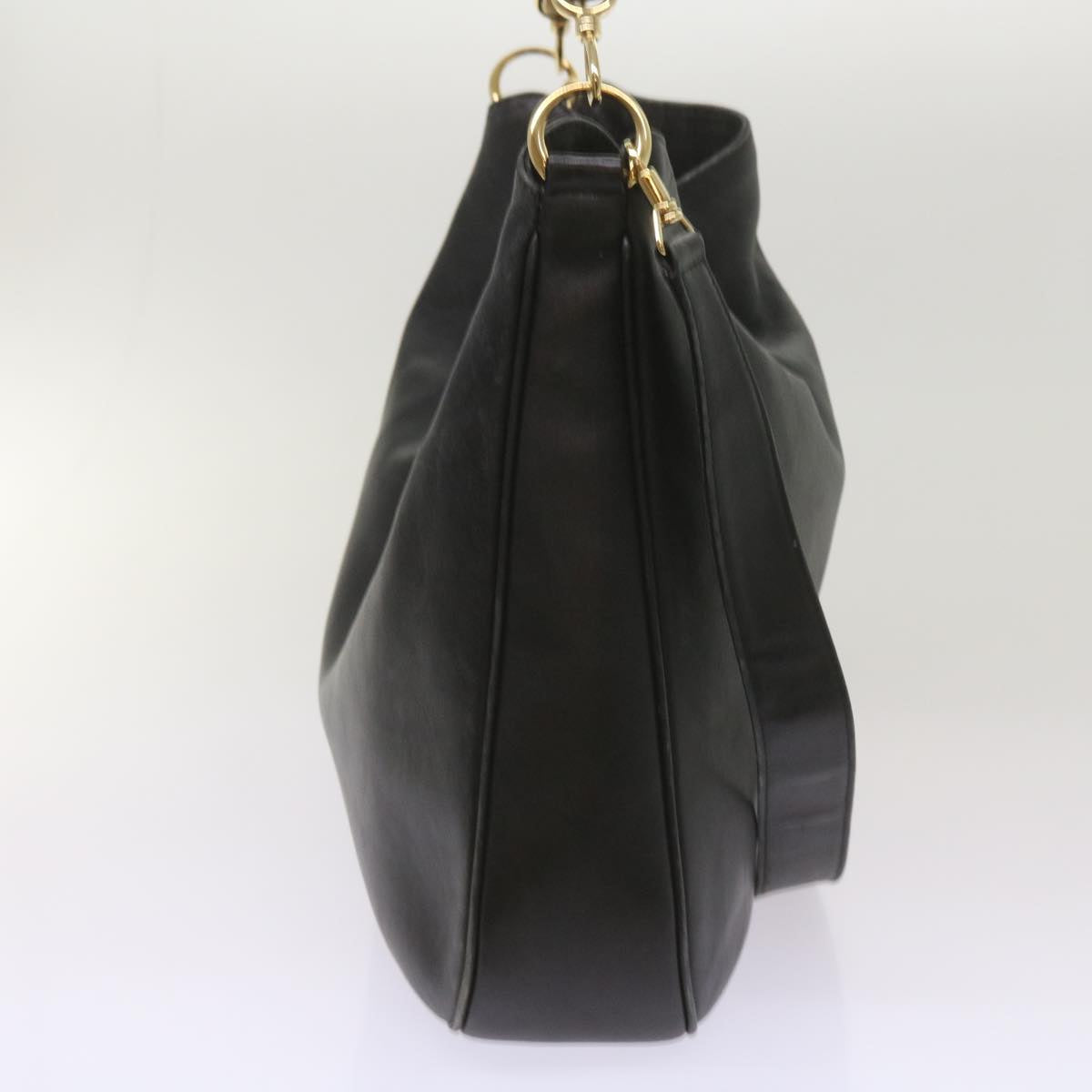 GUCCI Bamboo Shoulder Bag Leather 2way Black 001 2404 1577  66618