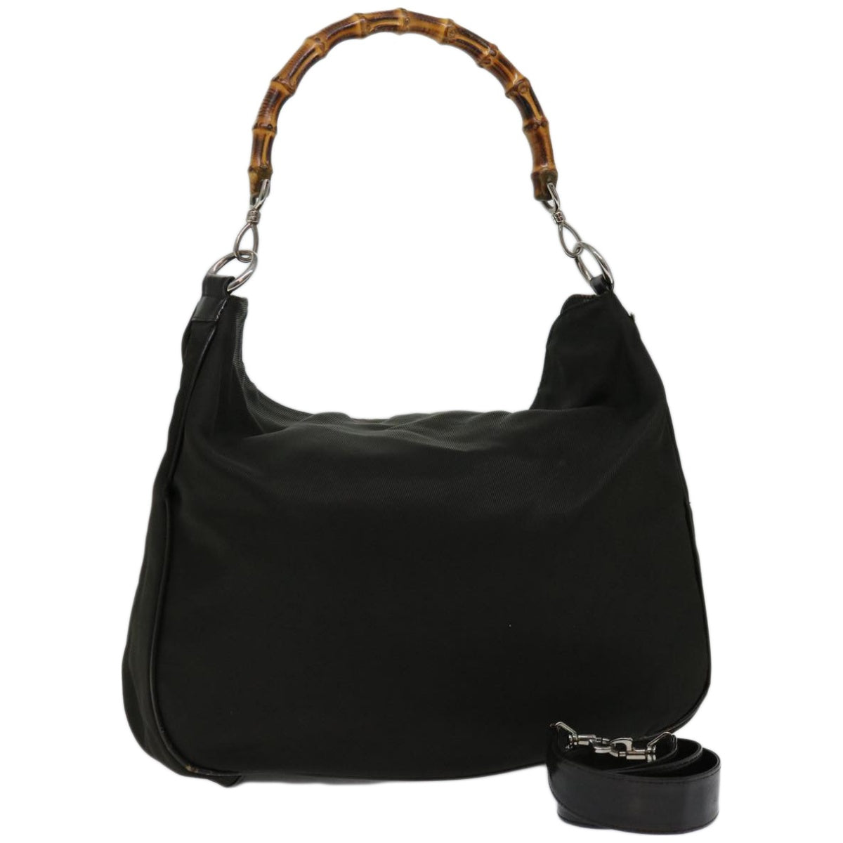 GUCCI Bamboo Shoulder Bag Nylon 2way Brown 001 3444 1577  66620